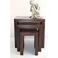 Homescapes - Dakota - Nest of 3 Tables - 46 x 30 x 46 cm - Dark - 100% Solid Mango Hard Wood - ( No Veneer ) Hand Crafted Furniture
