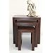 Homescapes - Dakota - Nest of 3 Tables - 46 x 30 x 46 cm - Dark - 100% Solid Mango Hard Wood - ( No Veneer ) Hand Crafted Furniture