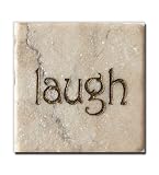 Laugh Inspirational Magnet- Stone Magnet- Elegant Magnets for displaying Wedding Invitations from Friends and Families - Powerful reminders for Children and Parents to have Faith, Hope, Be Inspiring to others, and Make a Better World- 1.5 inches by 1.5 inches- Perfect size- collect all 8- Imagine- Hope- Faith- Peace- Believe- Dream- Love- Laugh