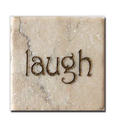 Laugh Inspirational Magnet- Stone Magnet- Elegant Magnets for displaying Wedding Invitations from Friends and Families - Powerful reminders for Children and Parents to have Faith, Hope, Be Inspiring to others, and Make a Better World- 1.5 inches by 1.5 inches- Perfect size- collect all 8- Imagine- Hope- Faith- Peace- Believe- Dream- Love- Laugh