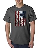 American Flag Distressed Tattered Vintage USA Patriot Glory T-Shirt S-5XL - Charcoal - 5XL