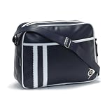 Dunlop School Shoulder Flight Bag - Stripes Navy Blue / White