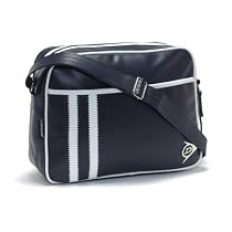 Dunlop School Shoulder Flight Bag - Stripes Navy Blue / White