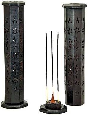 Black Wd Tower Sticks/cone Burner - 12"h