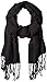 D&Y Women's Solid Oblong Scarf with Lace and Fringe