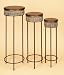 Antique Circular Designed Metal Plant Stand Set of 3