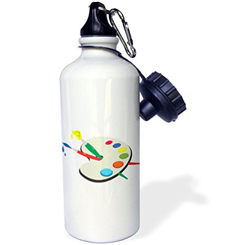 TNMGraphics School - Artist Pallete and Brushes - 21 oz Sports Water Bottle (wb_124238_1)