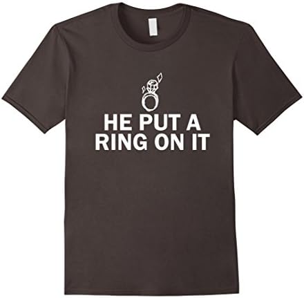 Men's He Put a Ring On It Engagement T-Shirt Medium Asphalt