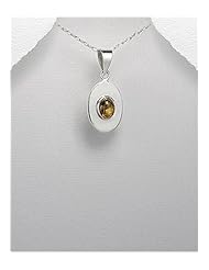 Baltic Amber Pendant Necklace In 92.5 Sterling Silver