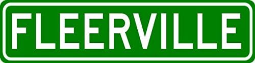 FLEERVILLE Sign - Personalized FLEER Last Name Sign - Aluminum - 6 x 24 Inches