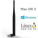 Dual Band WiFi USB Adapter with Antenna IEEE 802.11 b/g/n/ac Wireless Network Enabled for PC Laptop Support Windows Mac Linux with WPS Button Plug & Play Up to 600Mbps for Gaming