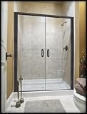 Basco Infinity Shower Door 1022CUS-CL-BR. 57''xCustom, Clear glass, Bronze, Glass