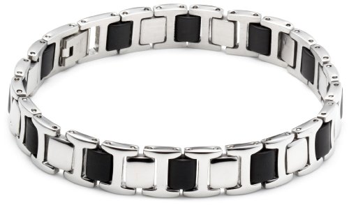 Fashion Steel Unisex-Armband Edelstahl Glieder Kautschuk Glieder 21 cm 08311K311 Preisvergleich