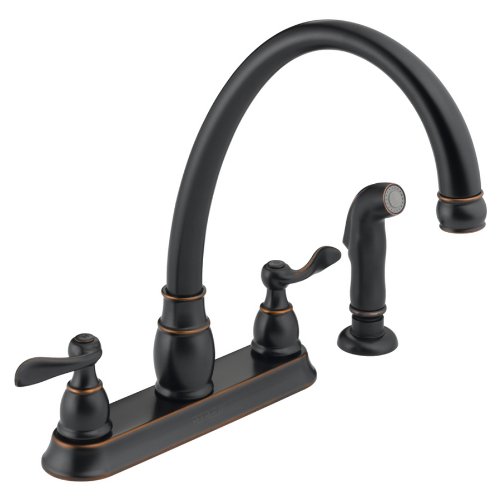 Peerless P99596LF-OB Two Handle Kitchen Faucet with Spray - Oil Rubbed Bronze