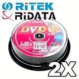 Ridata 2X Mini 1.46GB DVD-RW 10-Pak in Cakebox