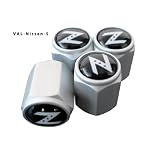 AGT Aluminum Silver Valve Caps Tire Cap Stem for Nissan Wheels (Pack of 4)