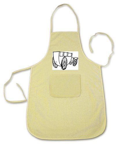 100% Cotton Apron With Image: Travel, "black And White", Buggy Picture