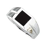 14K White Gold Man's Onyx Ring