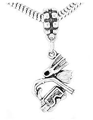 Sterling Silver Scuba Divers Gear Dangle Bead Charm