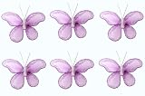 2 Purple Mini Glitter Butterfly nylon hanging ceiling wall baby nursery room wedding decor