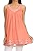 Sakkas Tyra Sequin Embroidered Relaxed Fit Sleeveless V-Neck Top