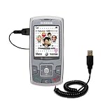 Coiled Power Hot Sync and Charge USB Data Cable w/ Tip Exchange for the Samsung Katalyst - Gomadic Brand