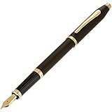 Cross Century II, Black, Fountain Pen, with 23 Karat Gold Plated Appointments and 23 Karat Gold Plated Nib Medium (2509-MF)