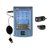 Gomadic for the PalmOne palm Zire 31 - Retractable USB Hot Sync Compact Kit with Car & Wall Charger for the PalmOne Zire 31 - Gomadic Brand w/ TipExchange Technology