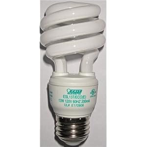 CFL Light Bulb, 13watt replaces 60watt by ECOBulb Plus
