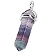 SUNYIK Fluorite Stone Gemstone Six Pyramid Column Bead Pendant