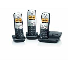 Gigaset A400A Trio Schnurlostelefone mit 2 zus�tzlichen Mobilteilen (4.32 cm (1.7 Zoll) Grafik-Display, Freisprechfunktion, Anrufbeantworter) schwarz