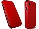 Samsung Galaxy S i9000 Novoskins iStyle Premium PU leather Flip Case Red