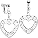 Handcrafted Sterling Silver White Live Laugh Love Clip Earrings