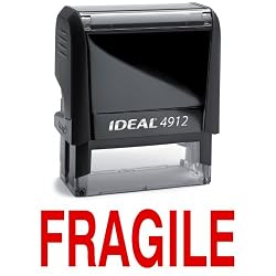 FRAGILE Red Office Stock Self-Inking Rubber Stamp