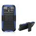 KYOCERA C6730 HYDRO ICON Hybrid Heavy Duty Hybrid Phone Case & Belt Clip Holster (Boost Mobile) (Blue)