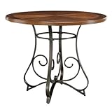 Hamilton Gathering Table (Medium Cherry / Matte Pewter / Bronze) (36"H x 42 ....
