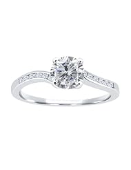 1.14 Ct Round H/I Diamond White Topaz 925 Sterling Silver Ring