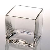 CASE OF 24 4" Clear Square Vases