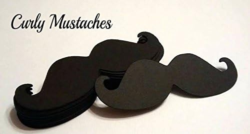 250 Curly Mustache Cutouts Made of 80 Lb Cardstock Great for Scrapbooking, Partys, Etc..