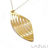 18KT Gold Plated Sterling Silver Leaf-Shaped Pendant Necklace