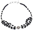 Gemstone Jewellery Sterling Silver Black Onyx Necklace 19 inches (gnklc248)