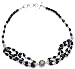 Sterling Silver Black Onyx Necklace 19 inches (gnklc248)
