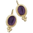 14kt Yellow Gold Amethyst Cabochon Fashion Earrings