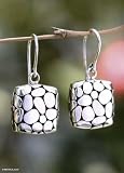 Earrings, 'Silver Pebbles'