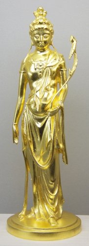 【高村光雲】作　聖観世音菩薩 【日本製】青銅製金箔仕上げ 仏像