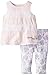 Calvin Klein Baby-Girls Newborn Pink Tunic with Eyelet Trim and Printed Leggings