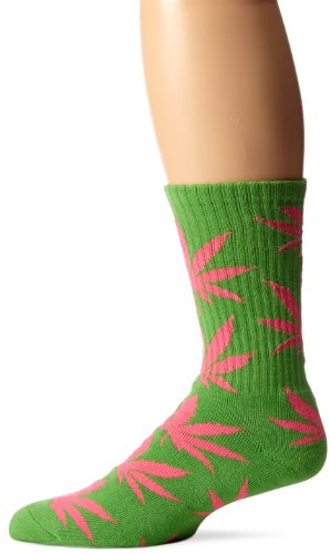 HUF Men's Glow In The Dark Plant Life Crew Sock
