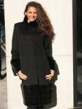 NEW CASHMERE w/ MINK FUR COAT sz8/10 #10633