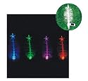 Sapin de No&euml;l solaire lumineux au couleur de l'arc-en-ciel fibre optique