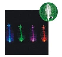 Sapin de No&euml;l solaire lumineux au couleur de l'arc-en-ciel fibre optique